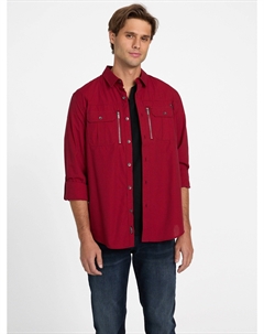 Рубашка Larry с карманом на молнии, цвет varsity red Guess factory