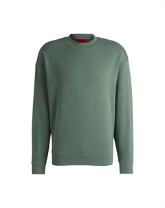 Толстовка свободного кроя из хлопковой махровой ткани с логотипом, светло-зеленый Hugo