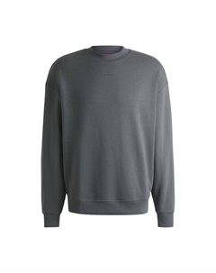 Толстовка свободного кроя из хлопковой махровой ткани с логотипом, светло-серый Hugo