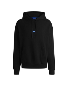 Толстовка с капюшоном из хлопчатобумажной махры с синим логотипом Hugo