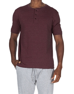 Супермягкая кофта-хенли с коротким рукавом, цвет heather maroon Unsimply stitched