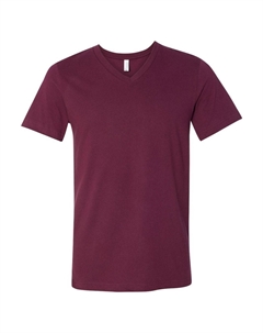 Трикотажная футболка с V-образным вырезом, бордовый Bella+canvas