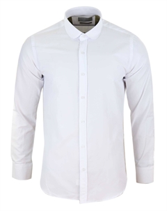 Белая рубашка с круглым воротничком и пуговицами на застежке-молнии Truclothing