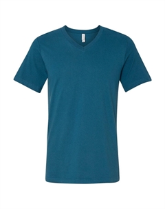 Трикотажная футболка с V-образным вырезом, цвет deep teal Bella+canvas