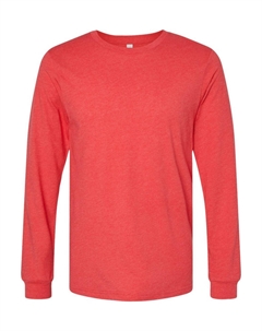 Футболка с длинным рукавом Heather CVC, цвет heather red Bella+canvas