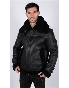 Пальто из овчины на молнии, черный Truclothing