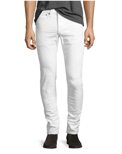 Джинсы облегающего кроя Selvedge в состаренном белом цвете Rag & bone