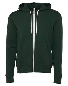 Толстовка с капюшоном из поликоттона и флиса унисекс на молнии / толстовка с капюшоном, цвет forest green Bella+canvas