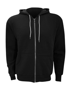 Толстовка с капюшоном унисекс из поликоттона и флиса на молнии / толстовка с капюшоном, черный Bella+canvas