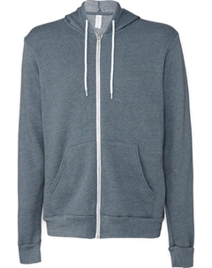 Толстовка с капюшоном из поликоттона и флиса унисекс на молнии / толстовка с капюшоном, цвет slate heather Bella+canvas