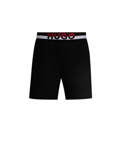 Пижамные штаны из эластичного хлопка с поясом в цветных блоках, черный Hugo