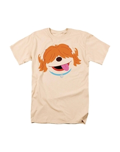 Футболка с коротким рукавом для взрослых с изображением Баркли Фейс из сериала «Улица Сезам», кремовый Gildan