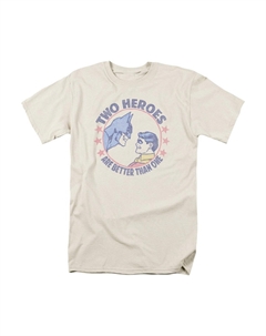 Футболка с коротким рукавом для взрослых DC Comics Two Heroes, кремовый Gildan