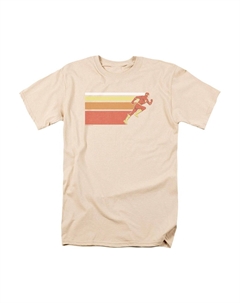 Футболка с коротким рукавом для взрослых с героями комиксов DC Flash Flash Retro Bars, кремовый Gildan