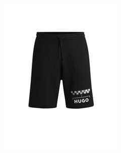 Шорты с гоночным принтом, черный Hugo