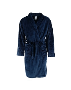 Мужской плюшевый халат с воротником-шалью, темно-синий Wanted