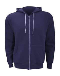 Толстовка с капюшоном из поликоттона и флиса унисекс на молнии / толстовка с капюшоном, темно-синий Bella+canvas