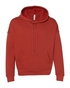 Толстовка с капюшоном из флисовой губки с заниженной линией плеч, цвет brick Bella+canvas