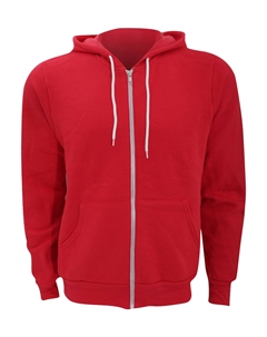 Толстовка с капюшоном из поликоттона и флиса унисекс на молнии / толстовка с капюшоном, красный Bella+canvas