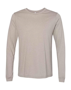 Футболка с длинным рукавом Heather CVC, цвет heather stone Bella+canvas