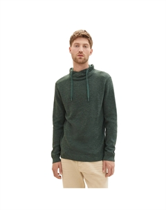 Вязаный свитер, с кулиской на воротнике-стойке, зеленый Tom tailor