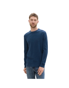 Свитер с круглым вырезом и круглым вырезом, синий Tom tailor