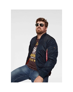 Куртка-бомбер "MA-1 VF59 LONG", без капюшона, на подкладке, синий Alpha industries