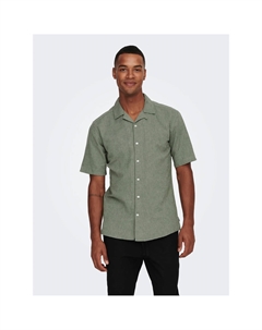 Рубашка с короткими рукавами "ONSCAIDEN SS SOLID RESORT LINEN NOOS", цвет Swamp Only & sons