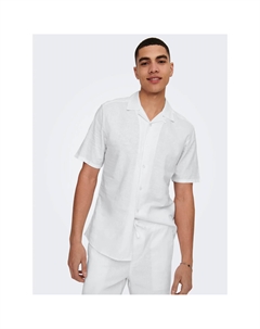 Рубашка с короткими рукавами "ONSCAIDEN SS SOLID RESORT LINEN NOOS", белый Only & sons