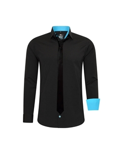 Рубашка с длинными рукавами и галстуком, бирюзовый Rusty neal