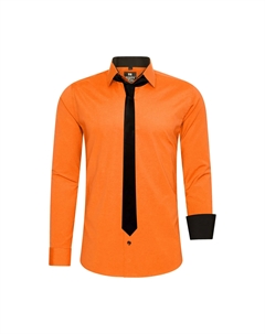 Рубашка с длинными рукавами и галстуком, цвет Orange Rusty neal