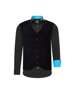 Рубашка с длинными рукавами и жилеткой, бирюзовый Rusty neal