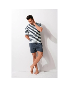 Пижама "пижама мужские" (2 шт., 1 шт.), из смеси хлопка, синий H.i.s