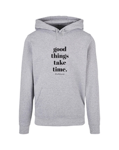 Толстовка с капюшоном " Men's Good Things Take Time Basic Hoody", серый Merchcode