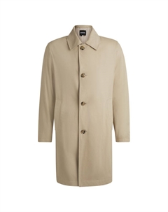 Пальто классического кроя из хлопка, светло-бежевый Boss