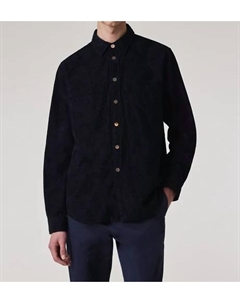 Темно-синяя вельветовая рубашка с принтом 'le Soir' Paul smith