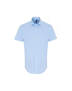 Рубашка из поплина стрейч с короткими рукавами, синий Premier
