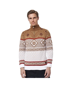 Вязаный свитер с зимним узором, коричневый Rusty neal