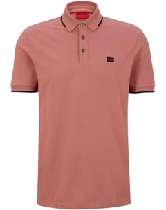Мужская рубашка поло Hugo Deresino 232 с коротким рукавом, розовая Hugo boss