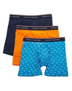 Комплект из 3 мужских трусов-боксеров из микрофибры в цветах мандарин/синий/темно-синий Tommy hilfiger