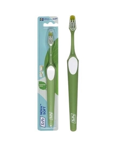 Мягкая зубная щетка Nova для взрослых с конической головкой, скошенным горлышком и захватом для большого пальца Tepe