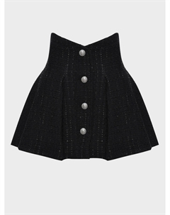 Юбка твидовая с серебряными пуговицами Balmain