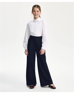 Брюки палаццо для девочки текстильные синие Gulliver