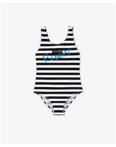 Купальник в полоску белый для девочек Gulliver