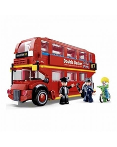 Конструктор "Лондонский автобус" 382 детали в коробке длина 21см Sluban