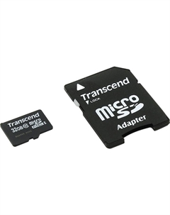 Карта памяти 32Gb microSDHC Class 10 + адаптер Transcend