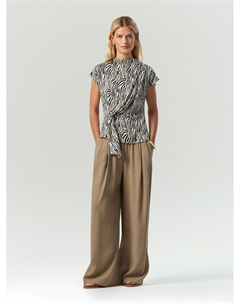 Блузка со сборкой с принтом зебра Emka