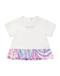 Платье с вышитым логотипом, белый Pucci junior