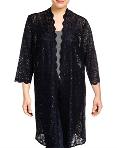 Плюс Женская кружевная куртка с пайетками, темно-синий R&m richards