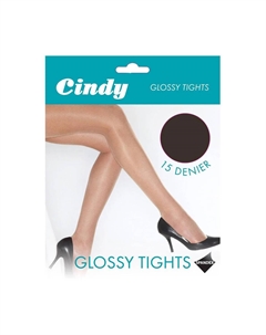 Глянцевые колготки плотностью 15 ден (1 пара), черный Cindy